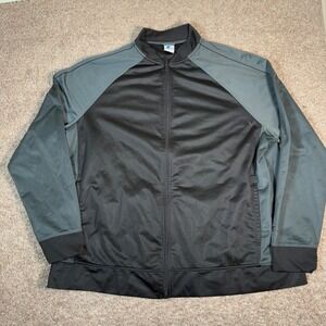 Starter Track Jacket Full‎ Zip Bomber Gray Black Athletic Coat Lightweight 3XL